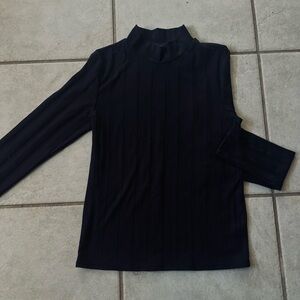 Forever 21 Black Ribbed Long Sleeve Top